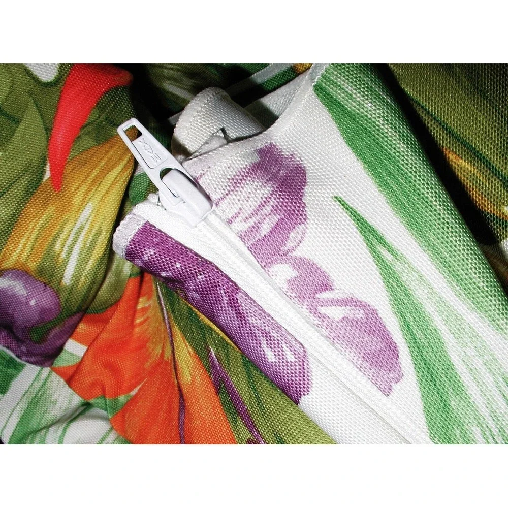 TROPICAL FLORAL Oblong 60x102 Patio Umbrella Table Zip-On Tablecloth 70s 80s NOS